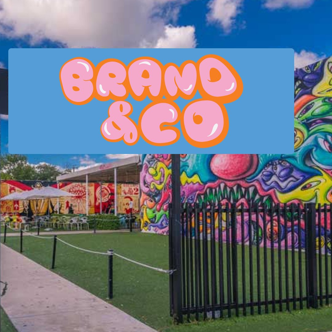 brand & co bubble-letter logo over a wynwood, miami graffiti wall