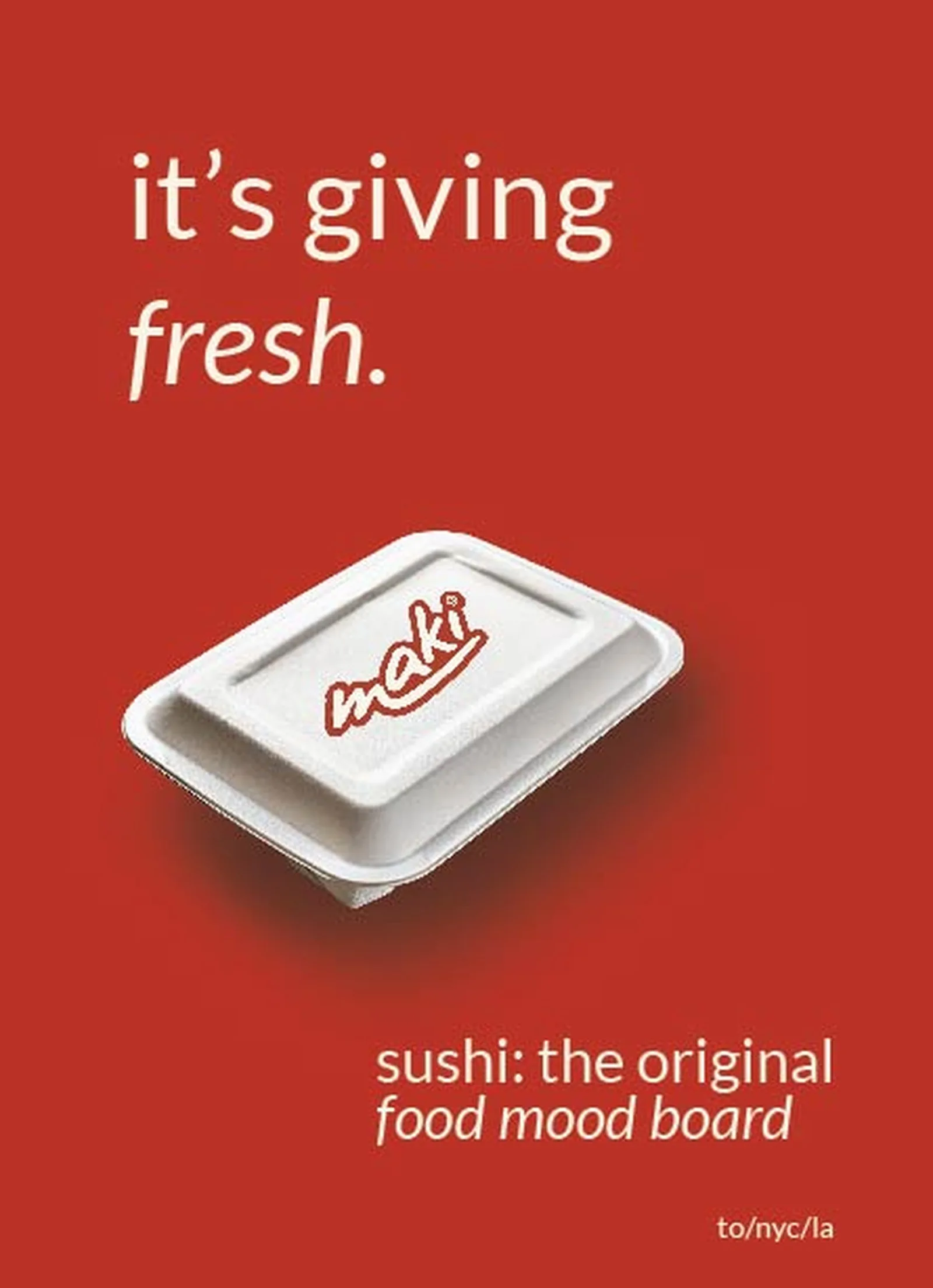 maki takeout box mockup, sushi: the original food mood board