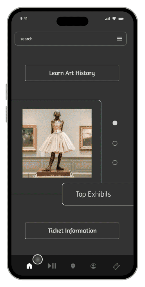 the met mobile prototype, exhibit purchase flow