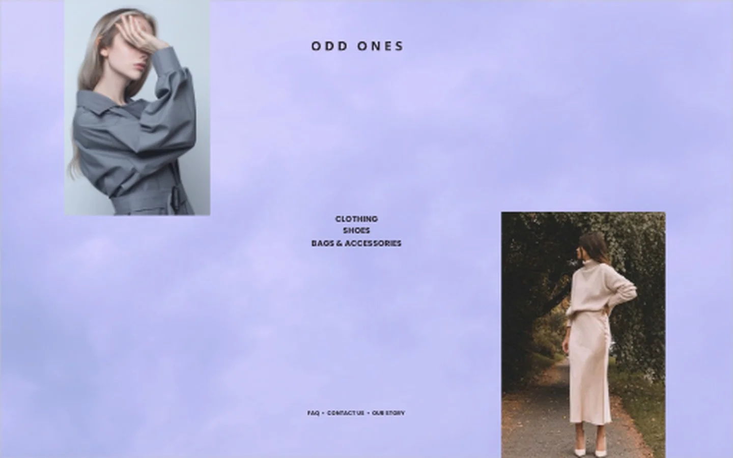 odd ones website hi-fi prototype, desktop landing page in adobe xd