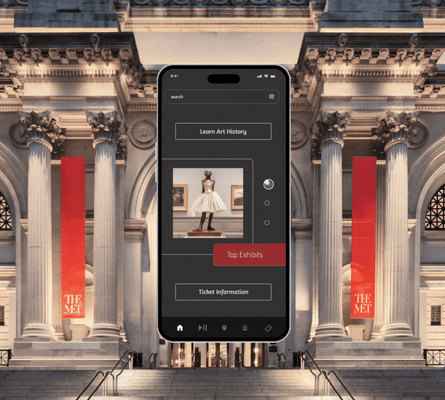 the met mobile app concept mockup