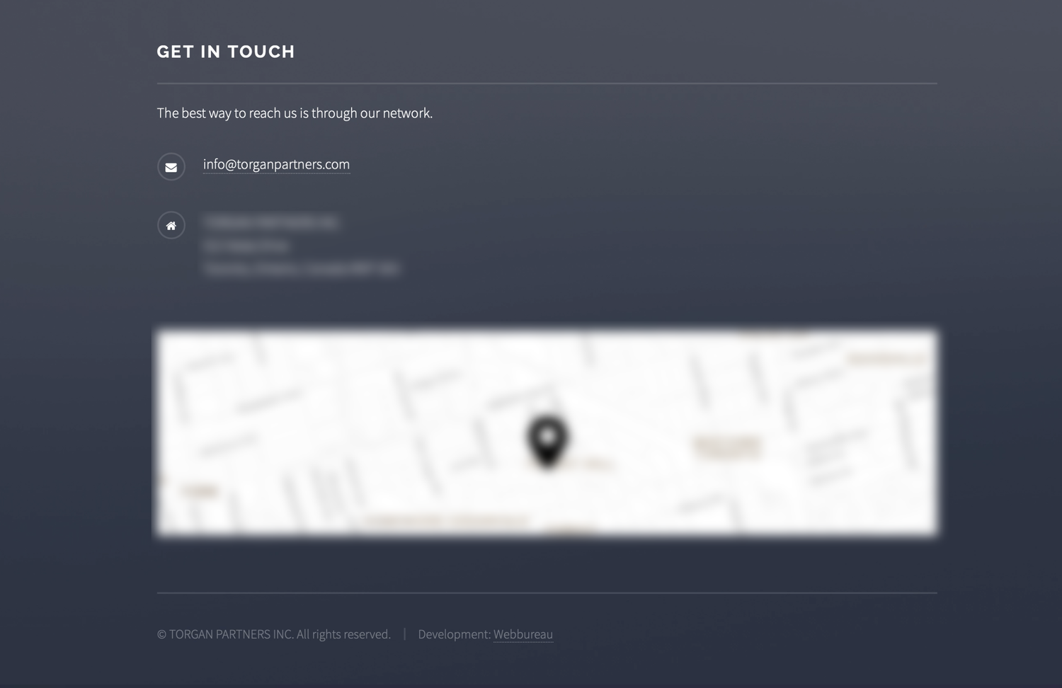 the original torgan partners site, get in touch section